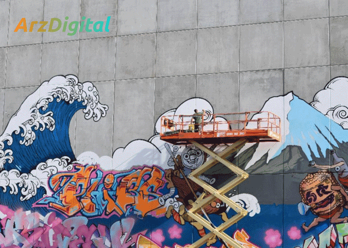 هنرمندان گرافیتی بارسلونا بیت کوین را از با خیابانی تبلیغ می کنند.
